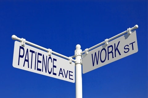 Sign saying patience ave.