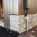 USI Stone Veneer on Shed