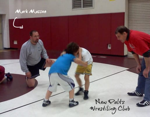 Mark coaching the New Paltz Wrestling Club.